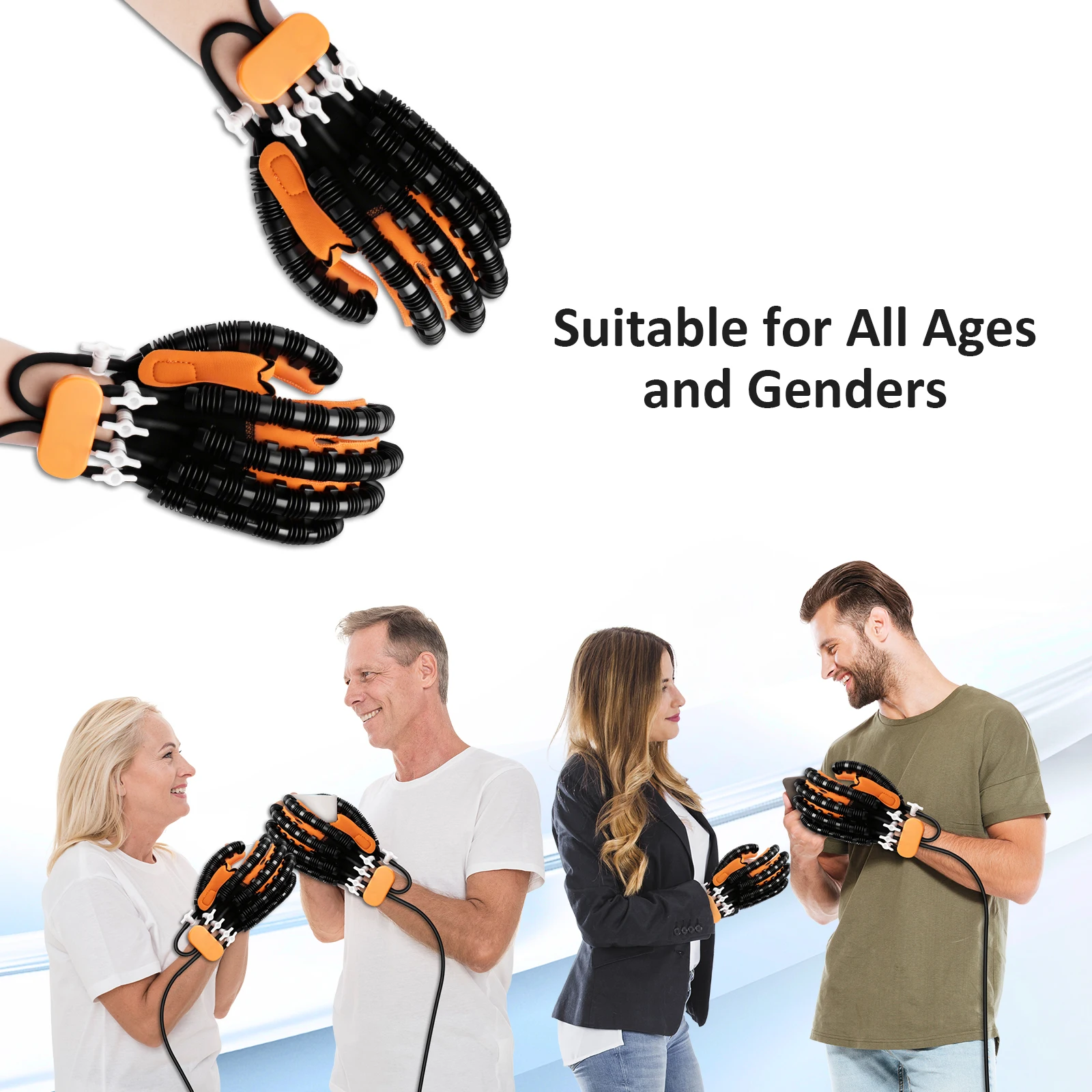 Left & Right Hand Massage Gloves for Rehabilitation Robot Equipment Stroke Hemiplegia Hand Finger Training Gloves(no Machine) view 5