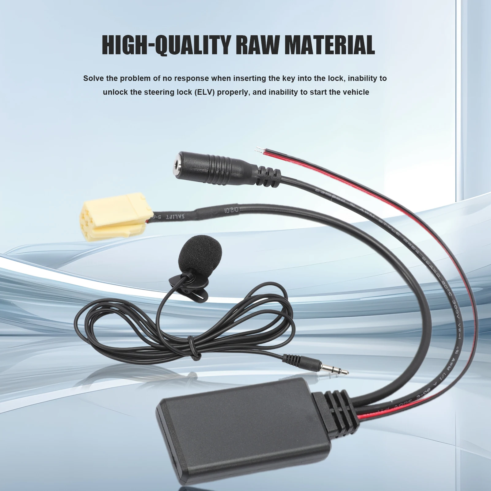 Kabel AUX Bluetooth, adapter do samochodu Bluetooth 5.0 z adapterem mikrofonu Zestaw głośnomówiący AUX Bluetooth do Fiat 500/Grande Punto