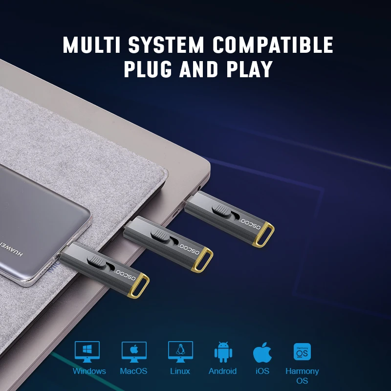 OSCOO Wireless PSSD D8 SSD USB Flash Drive 20Gbps TypeC USB3.2 GEN2*2 Memory Disk 3D TLC Nand Flash Portable SSD USB Flash Drive