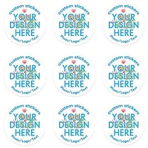 Custom Sticker Labels Logo Packaging Brand Advertising Waterproof PVC Decal Various Shapes for Wedding Birthday Baptism