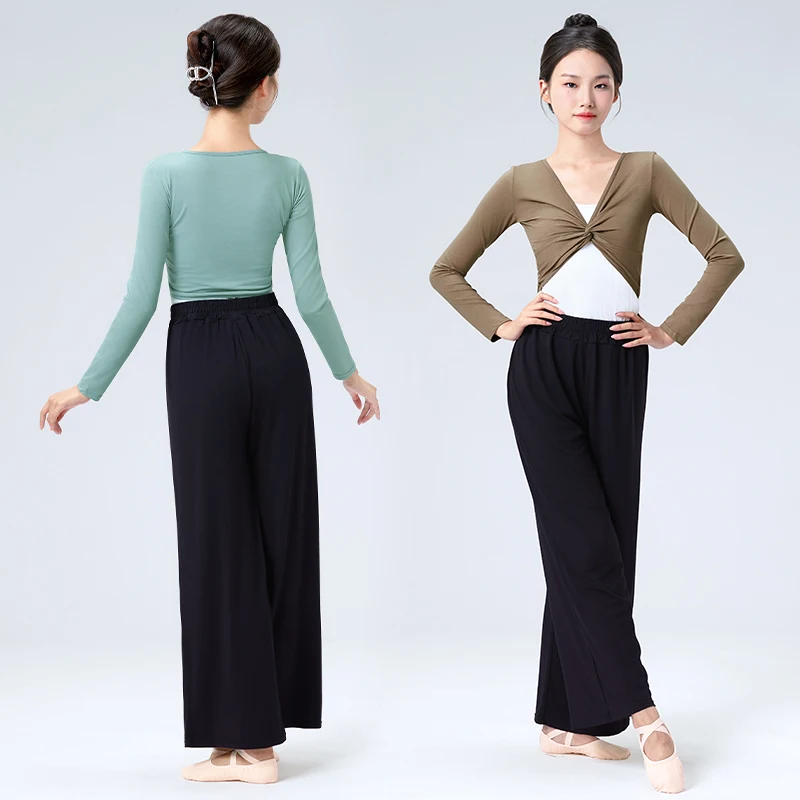 Ballet Tops Woman Dance Wrap Top Ballet Jacket Adult Crop Top Coat Cotton Long Sleeve Dance Shirt for Woman Tops Ballet Outfits