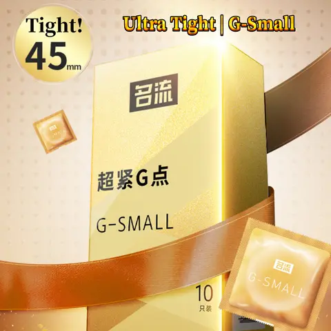 Condón Ultra apretado de 10-50 Uds., condones para estimular el punto G de partículas grandes con mangas para pene para hombres, herramienta anticonceptiva de 45MM, juguetes sexuales