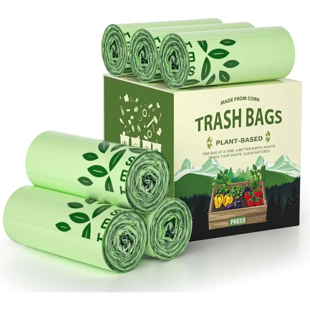 

150 Pack 3-Gallon Biodegradable Compostable Trash Bags, Small Kitchen Countertop Bags, Unscented