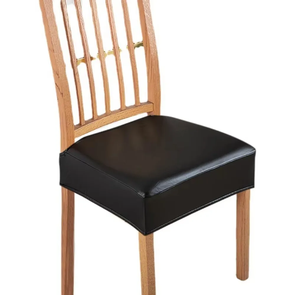 

Square Shape PU Leather Chair Cover PU Leather Removable Elastic Chair Slipcover Highly Stretchy Oil-resistant