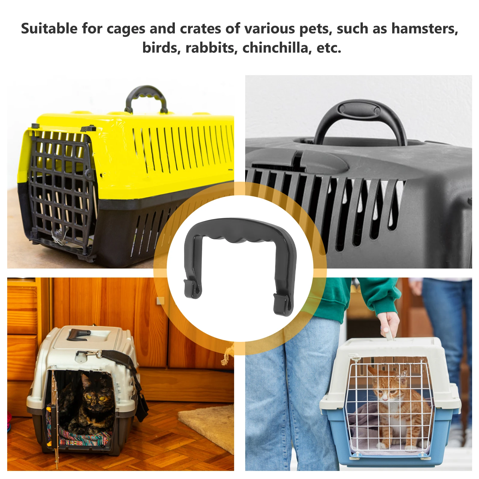 

4pcs Handles Replacement Plastic For Dog Crate Bird Rabbit Outdoor Lifting Carrier Accessory Lightweight Durable Easy Install