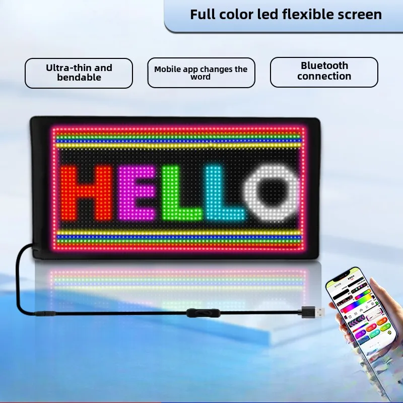 

Auto glass flexible LED soft screen auto parts led display ultra-thin flexible usb car screen