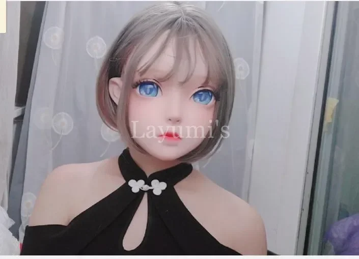 (NEW-45) Silicone BJD DOLL Half Head Kigurumi Mask Crossdresser Beauty Makeup Cosplay Mask Anime Kigurumi Masks