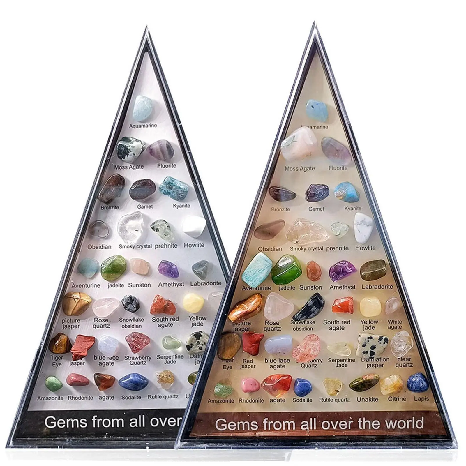 36pcs/Set Rock Mineral Collection Geology Gem Kit Natural Gemstone Crystal Sets Geology Educational Kit For Holiday Kids Gifts