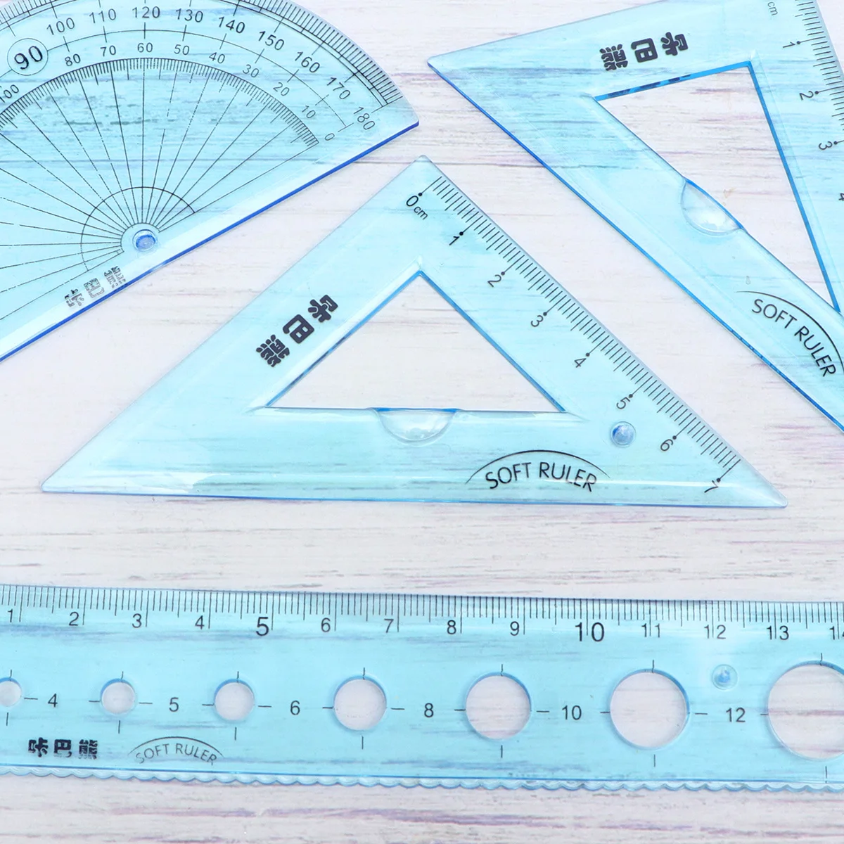 4 قطعة 1 مجموعة انحناء لينة حاكم واضح شفاف أدوات الهندسة للطلاب مدرسة استخدام القرطاسية طالب الحكام #1