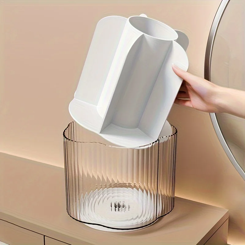 1pc   Container For Makeup Brushes, Pen Cups For Desk, Plastic Pencil Holder, Makeup Brush, Stationery Holder For School Rattan