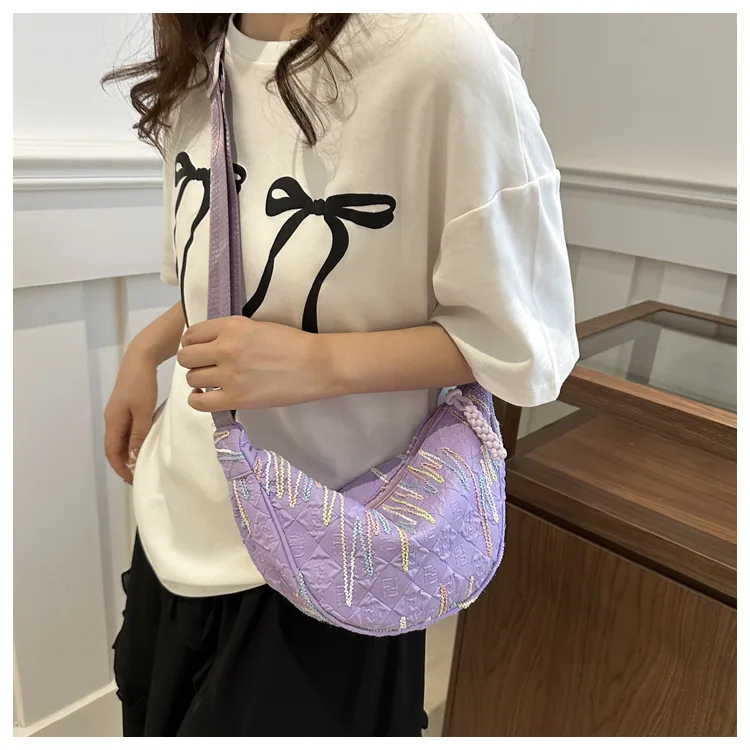 Minimalistische Umhängetasche im japanischen Stil für Damen, kleine Umhängetasche für das Handy, leichte und vielseitige Dumpling-Tasche für Mädchen – Detail 21
