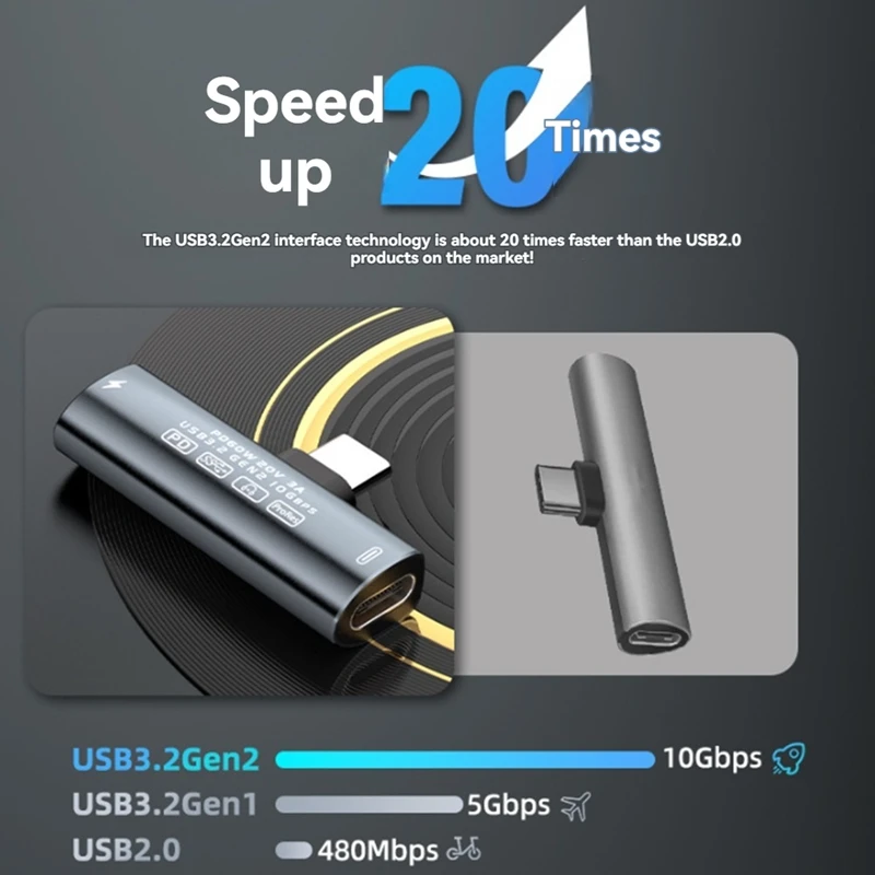 2 In 1 USB-C Splitter Cable Type C To Dual Type-C PD60W Fast Charge  10Gbps Data Transfe