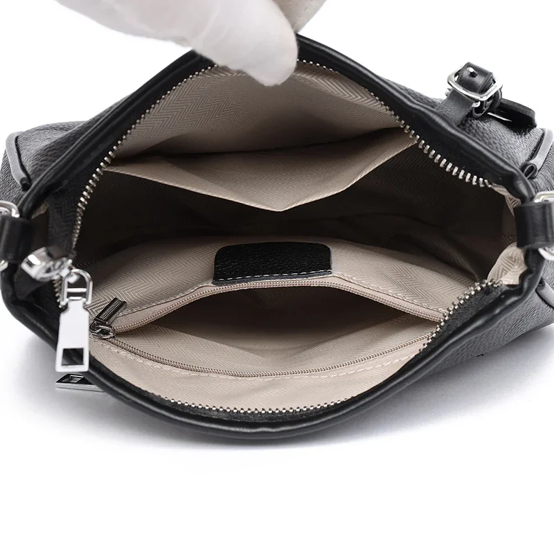 100% cowhide High Quality Leather Purse Fashion Women Shoulder Messenger Bags Trend Designer Brand Bag Luxury Ladies Handbag Sac