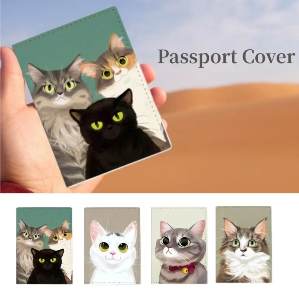 Cartoon Cats Passport Cover passaporto protettivo PU Leather ID card portafoglio Cartoon Series passaporto multifunzionale Holde Travel