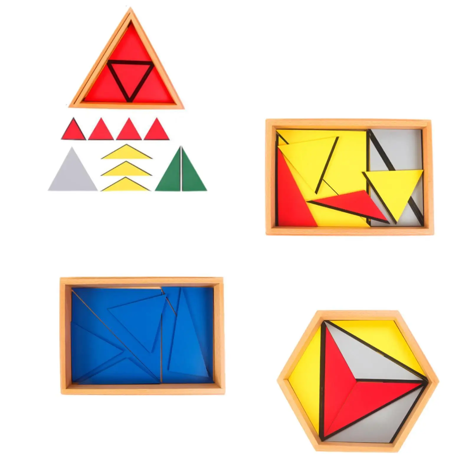 Puzzle de géométrie triangles constructifs pour adultes et enfants, casse-tête, jouet empilable, jeu de société, cadeau