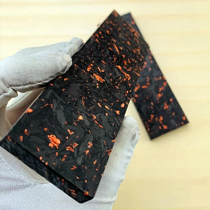2pcs/lot 7 Sizes Marbling Red Copper Carbon Fiber Resin Filling Material Knife Handle Scales DIY Making Board Plate Patch