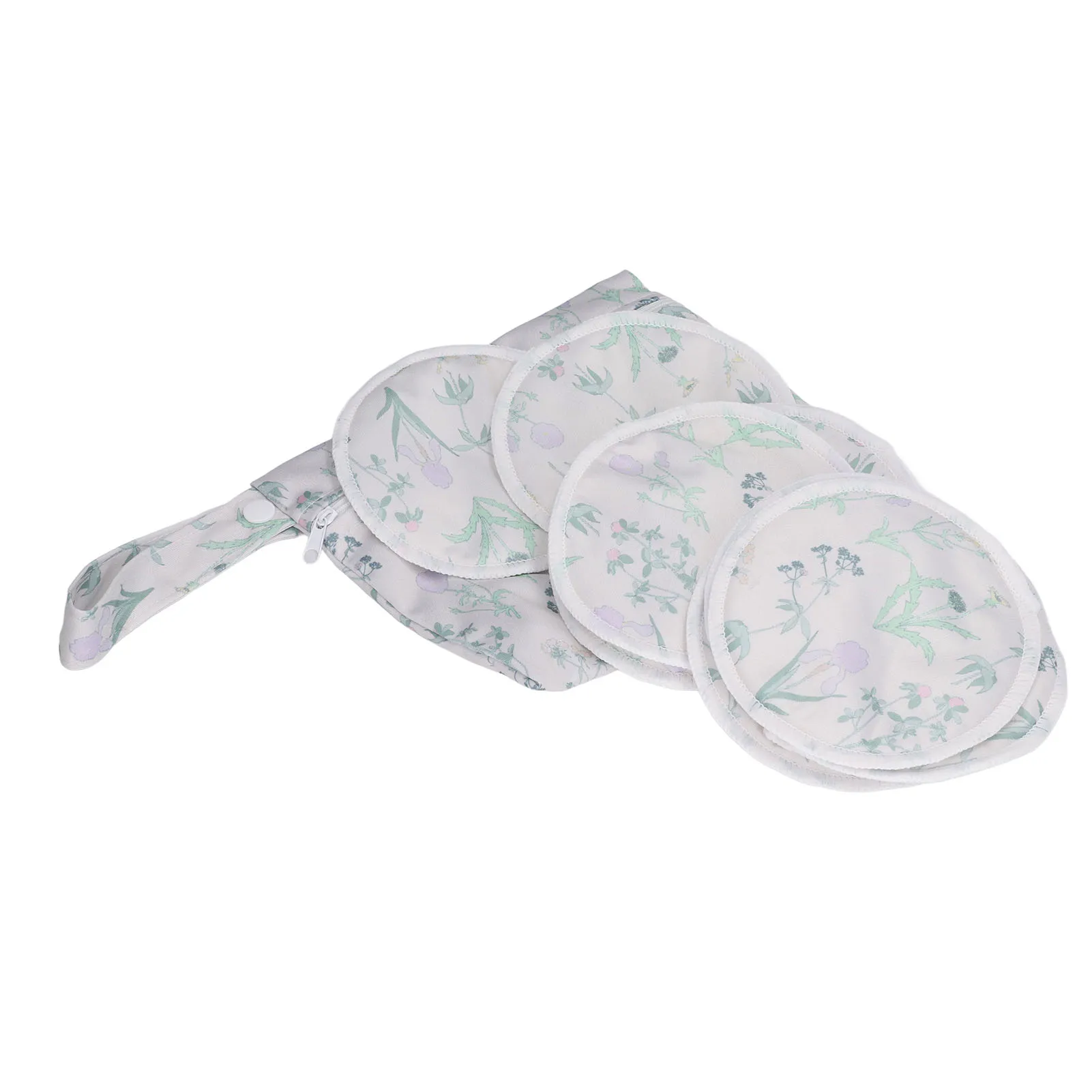 ZK30 10 Stuks Verpleging Zoogcompressen Herbruikbare Wasbare Ademend Comfortabele Borstvoeding Tepel Pads Met Opbergtas Bloemen