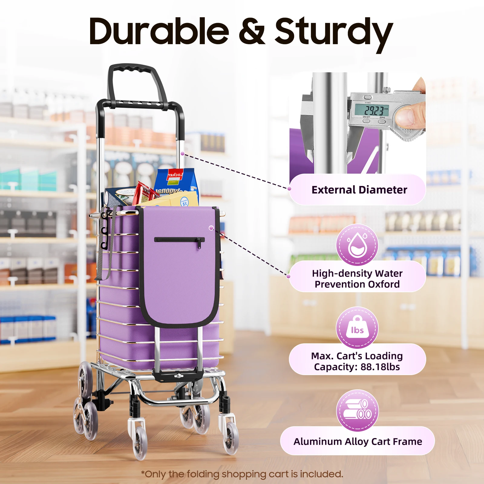 

Portable Folding Shopping Cart – Perfect for Elderly and Youngsters, Ideal for Daily Shopping and Transport