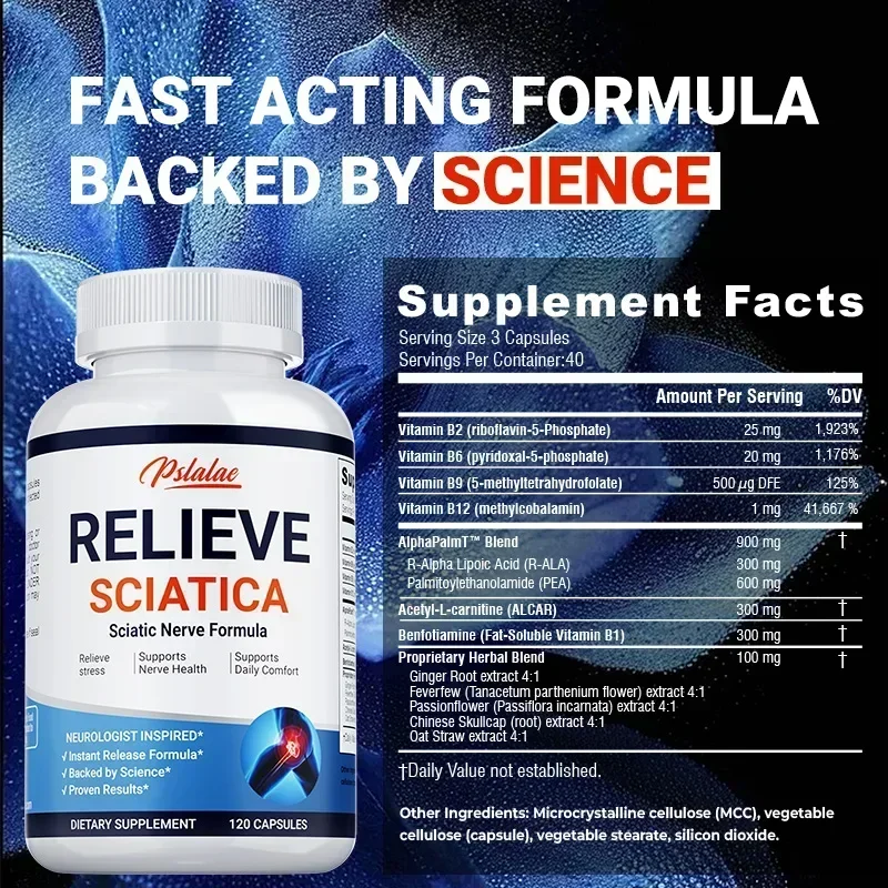 Relieve Sciatica Capsules - Relieve Joint Pai,Restore Mobility, Balance Inflammation, Support Nerve and Bone Health