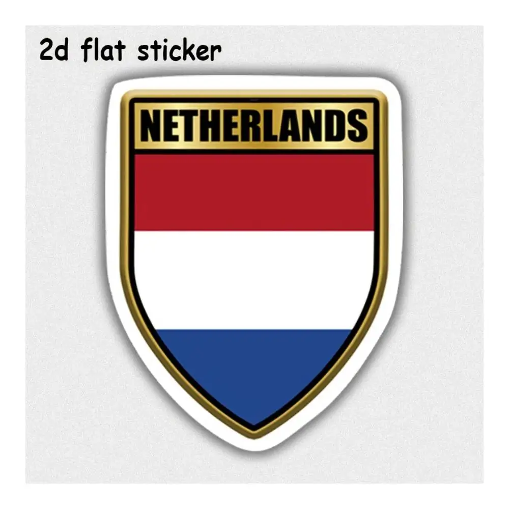 Netherlands Flag Design Badge Waterproof Vinyl Decal For Car Motorcycle Laptop Water Bottle Smooth Surfaces