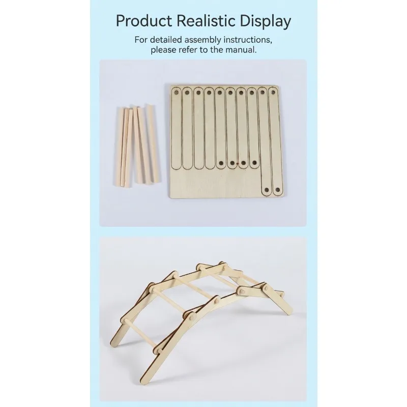 Mechanical Principle Building Toy Handmade DIY Material for Primary School Multi-force Bridge Arch Model STEM 3D Assembly