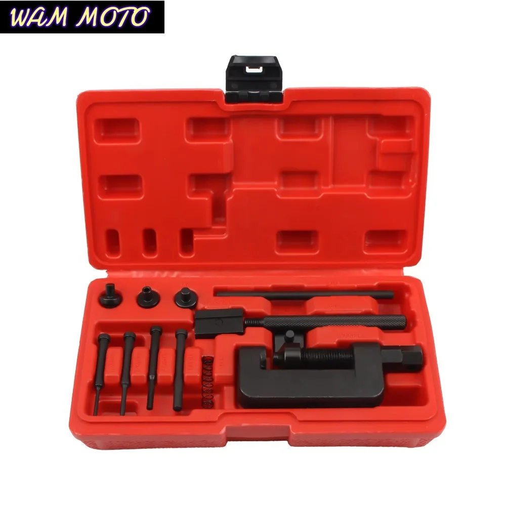 Universal Chain Repair Tool Set Motorcycle Heavy Duty Splitter Link Riveter Set Cam Drive Chain Breaker Chain Breaker Tool Kit