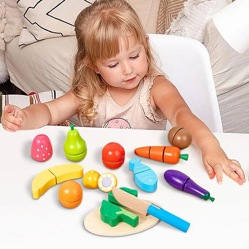Role-play simulação comida brinquedos de madeira fingir jogar kit de cozinha suave e redondo brinquedo de aprendizagem para casa jardim de infância berçarias