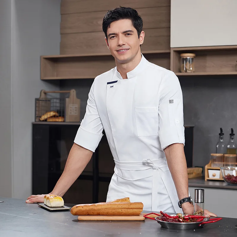 

Регулируемая по размеру рабочая одежда для поваров на осень, для ресторанов, кейтеринга, кухонного персонала, столовых, стейк-хаусов, кондитерских, униформа с логотипом