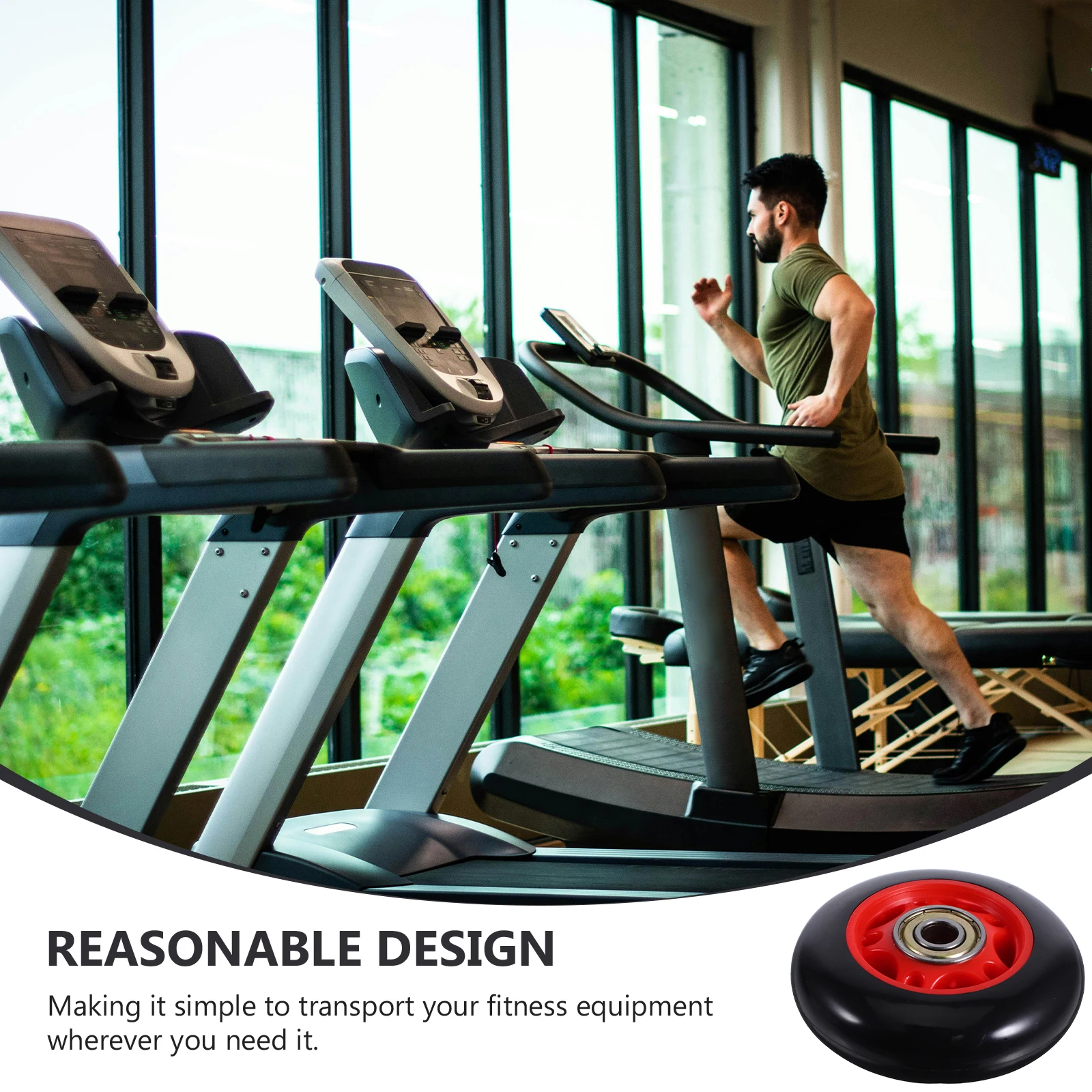 4 قطعة بكرة عالمية ملحقات معدات اللياقة البدنية البلاستيكية المتينة عجلة دوارة لآلات تمارين الدراجة #3