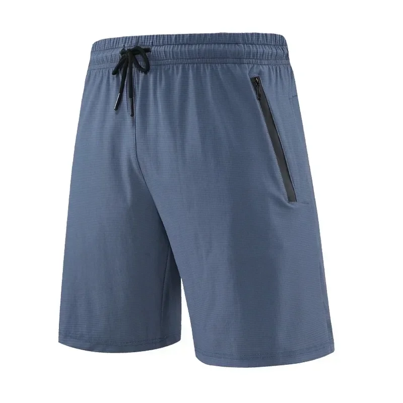 Shorts masculinos de corrida leve limão, calções esportivos de secagem rápida, cor sólida, bolsos com zíper, curto treino de ginástica, verão