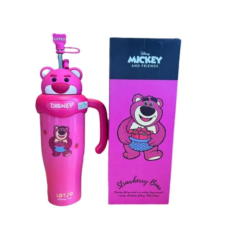 Cute Disney Mickey Minnie Lotso New Creative Cartoon Pattern studente tazza isolata in paglia portatile di grande capacità di bell'aspetto