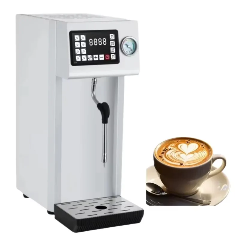Commercial Electric Steam Milk Frothing Machine for Tea and Coffee Stainless Steel Heated Milk Tea Shop Serves Snacks