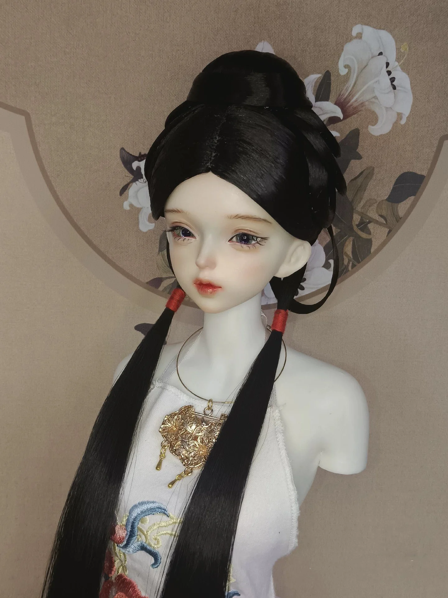 1/6 1/4 1/3 ตุ๊กตา BJD วิกผมโบราณเครื่องแต่งกายฮันฟูสไตล์วินเทจผมยาววิกผมนางฟ้าสำหรับ YOSD MSD SD13 SSDF ลุงอุปกรณ์เสริม A1765