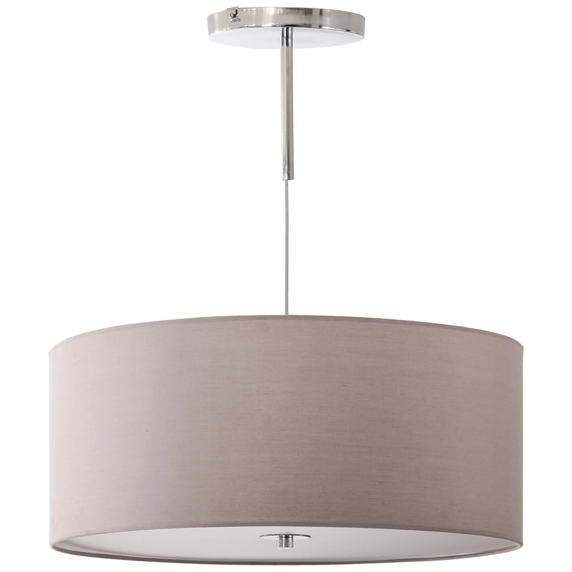 HOMCOM Suspension Lamp Ø 59x44cm 35W LED Light Textile Pendant Lamp With 3 Modes Color Metal Bedroom Home Gray