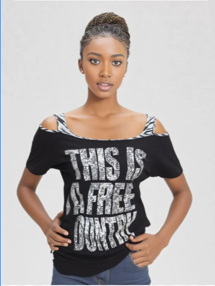 

Japanese subculture Y2K Harajuku style zebra print trendy women's T-shirt American retro spicy punk fashion top