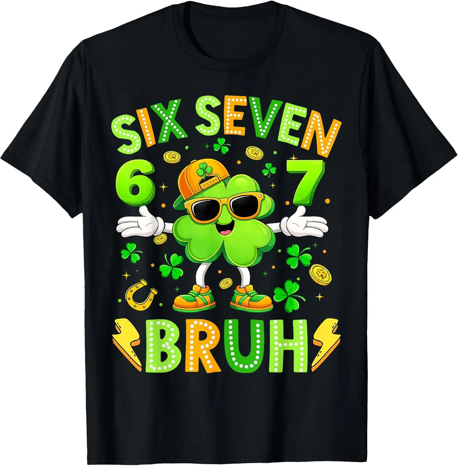 

Футболка для мальчиков 67 Bruh St Patricks Day Six Seven Meme Shamrock 6 7, 180 г/м², 100% хлопок