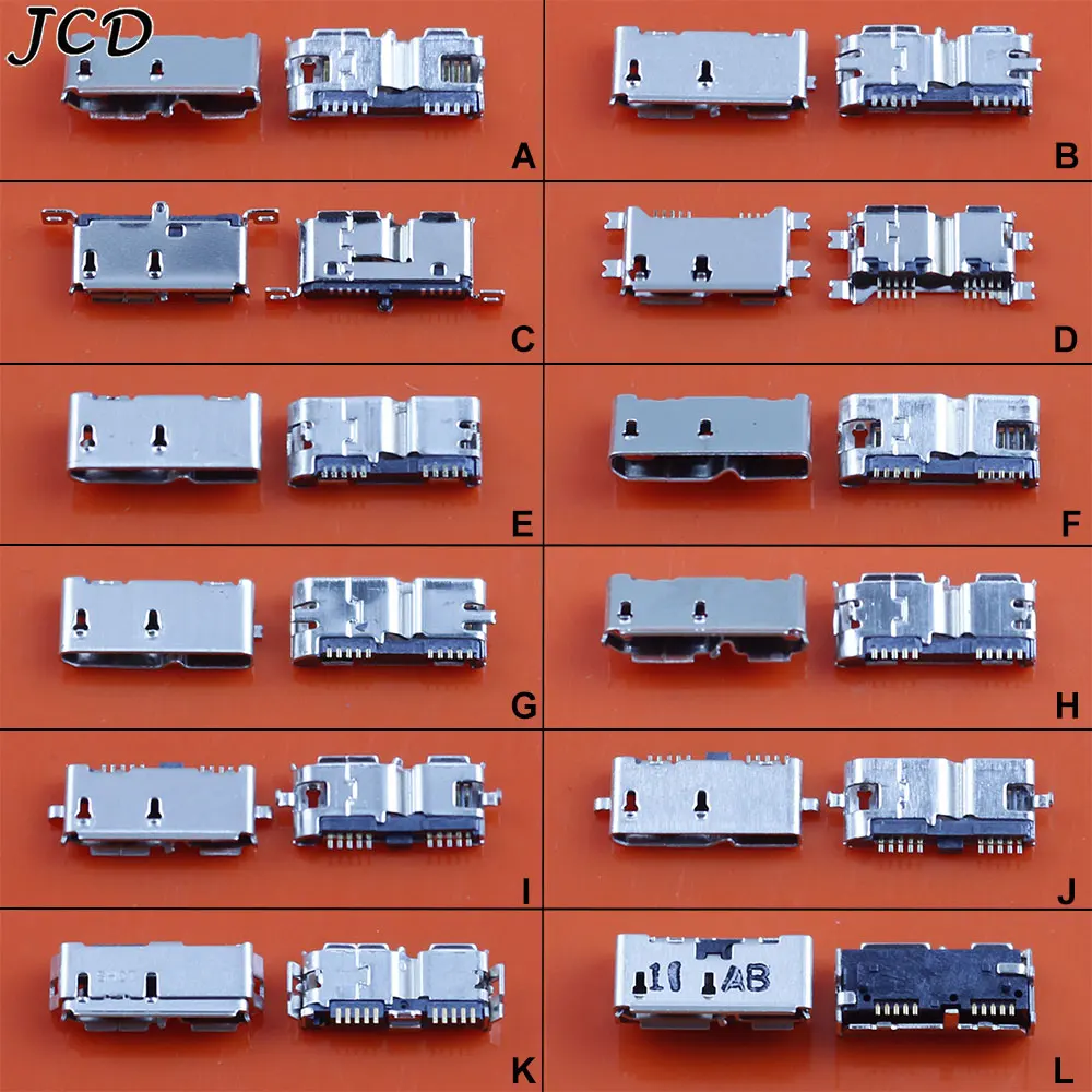 

JCD 2Pieces 10pin Female Socket Micro USB 3.0 Charger Sockect Tail Connector Charging Port Mobile Hard Disk Interface ﻿