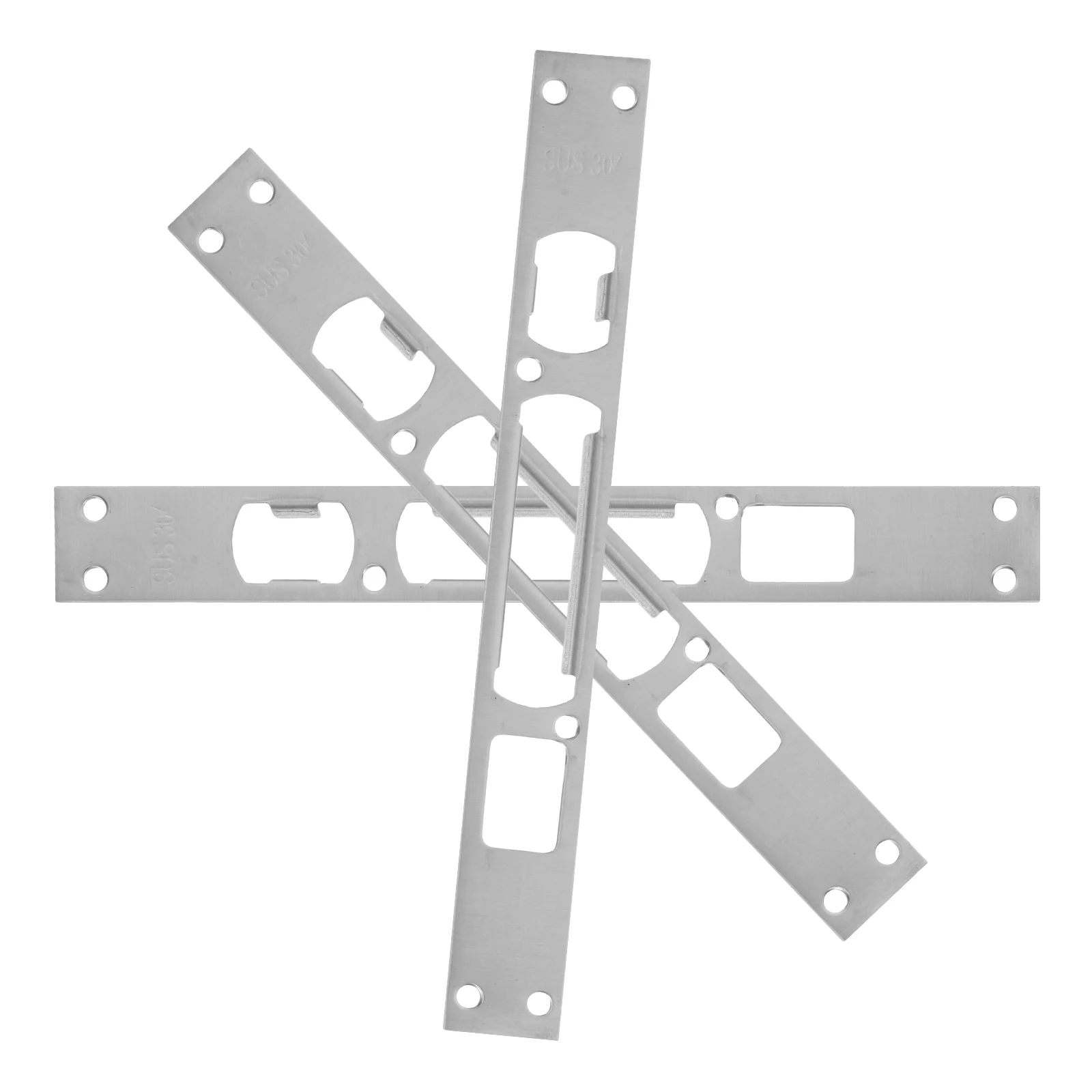 

3 Pcs Anti-theft Door Lock Body Buckle Silver Stainless Steel Latch Plate Security Strike Deadbolt Door Frame Hardware