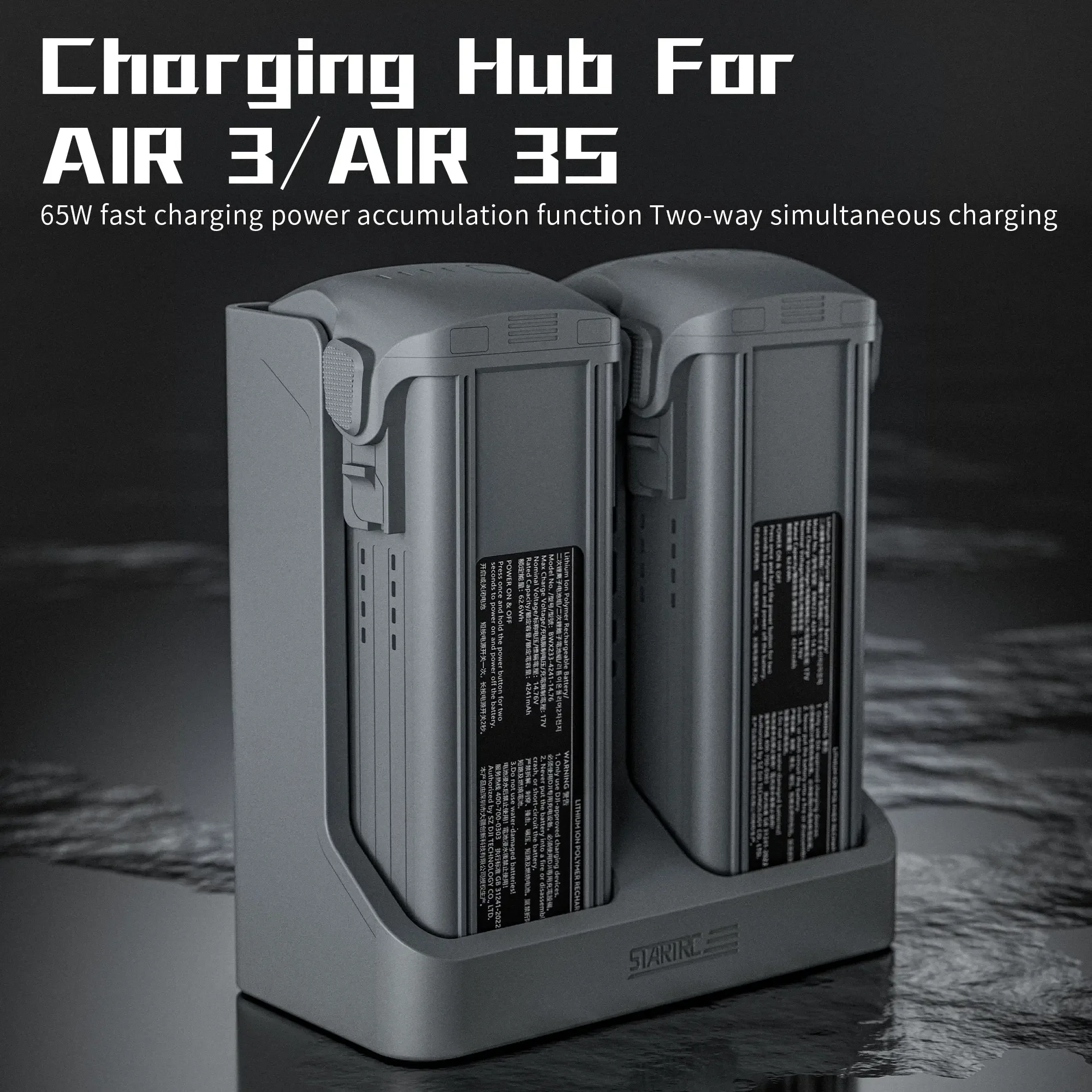 STARTRC Air 3S Battery Charger Manager for DJI Air 3S Drone Battery Charger Hub Two-Way Fast Charging Charger Air 3 Accessories