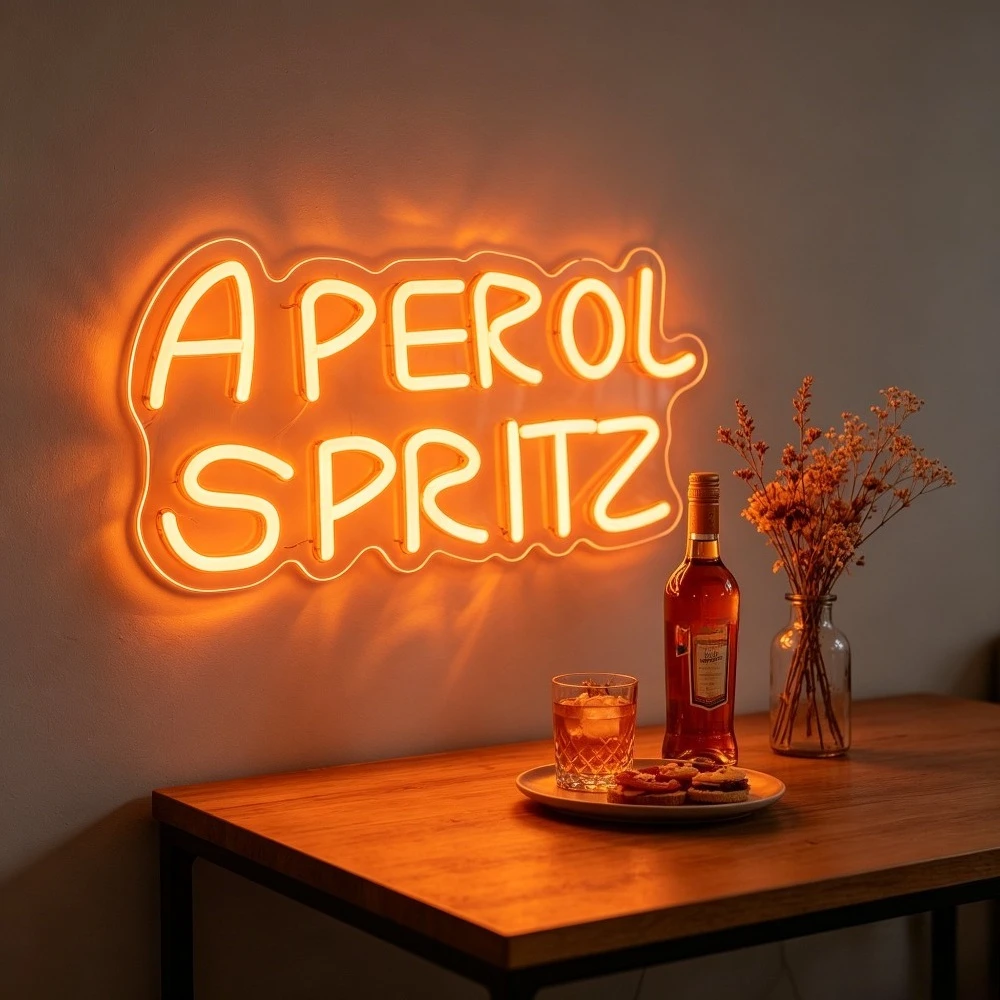 Aperol Spritz Neon Sign LED Marquee Light for Bar Pub Decor Italian Cocktail Theme Wall Art USB Night Light Party Wedding Gift