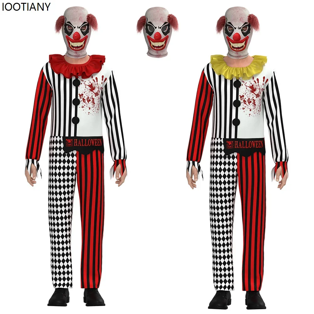 CosplayKids Shock Clown Cosplay Kostüm Halloween Kinder Blutige Horror Clown Outfit Karneval Party Bühne Leistung Dress Up