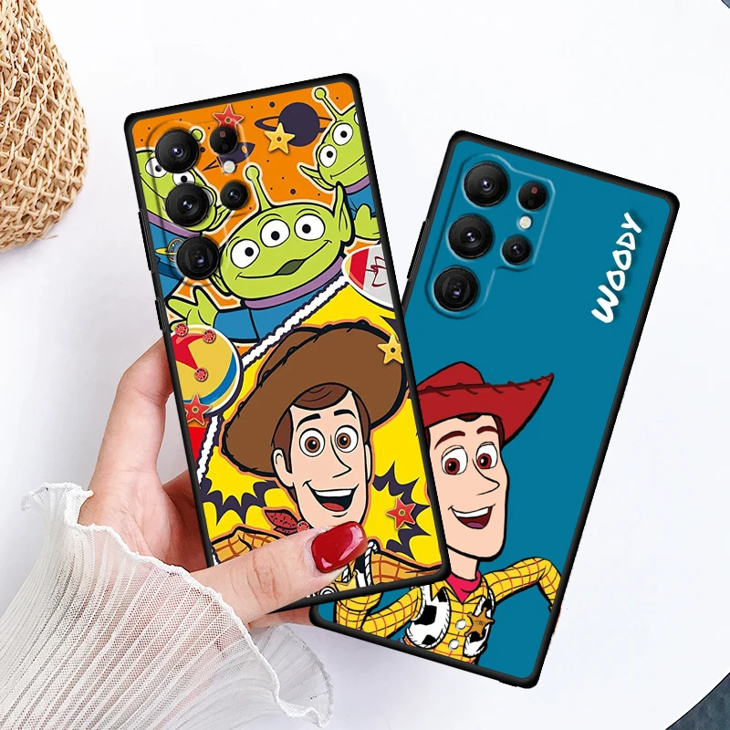 Disney Toy Story Cute For Samsung Galaxy S24 S23 S22 S21 S20 FE S10 S10E Plus Ultra Pro Lite 5G Black Funda Phone Case