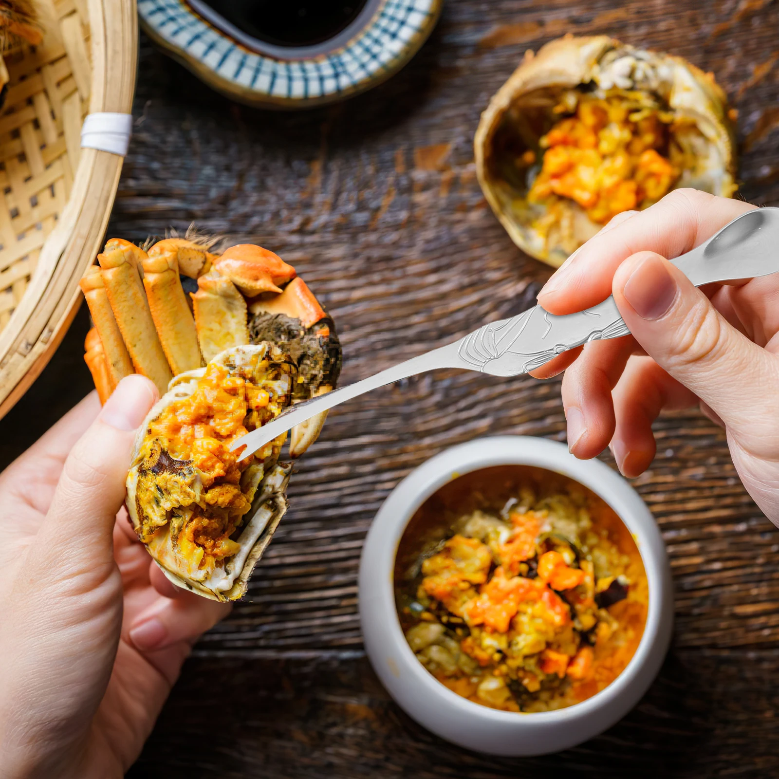 

Crab Eating Tool Set Crab Crackers Zinc Alloy Lobster Scissors Kitchen Gadgets Seafood Picker Household Walnut