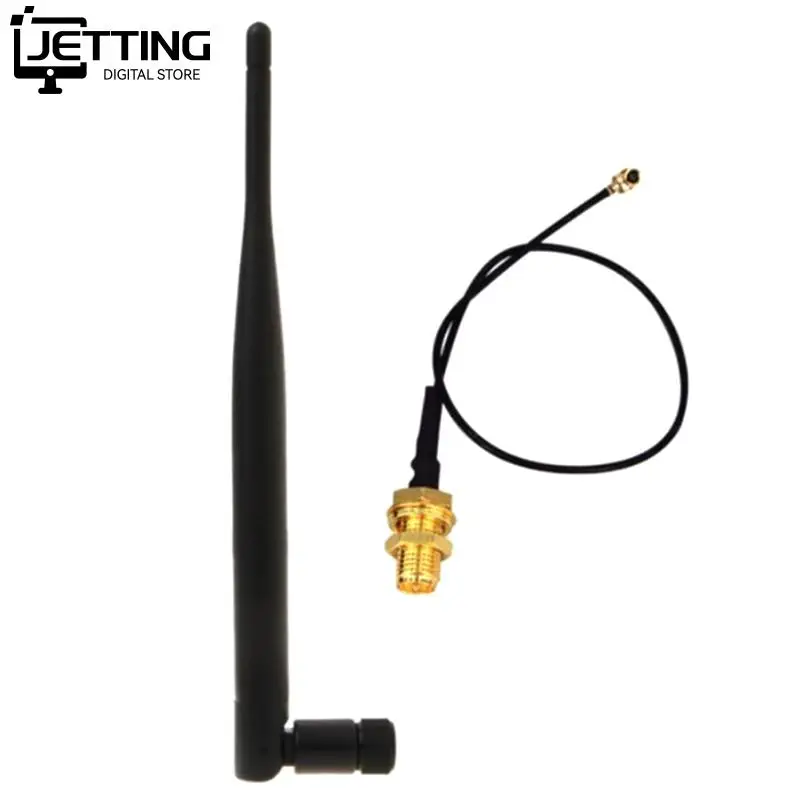 Externe Wifi Antenne 2.4Ghz 5dbi Wifi 2.4G Antenne Antenne Antenne RP-SMA Vrouwelijke Draadloze Router Met Adapter Kabel U. Fl/Ipx Pigtail