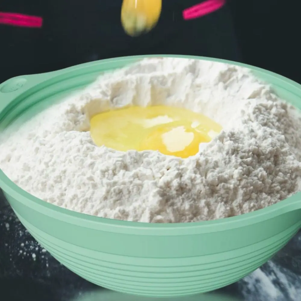 Silicone Bread Proofing Basket Round/Oval Foldable Dough Proofing Bowl Space-saving Build-in Steel Wire