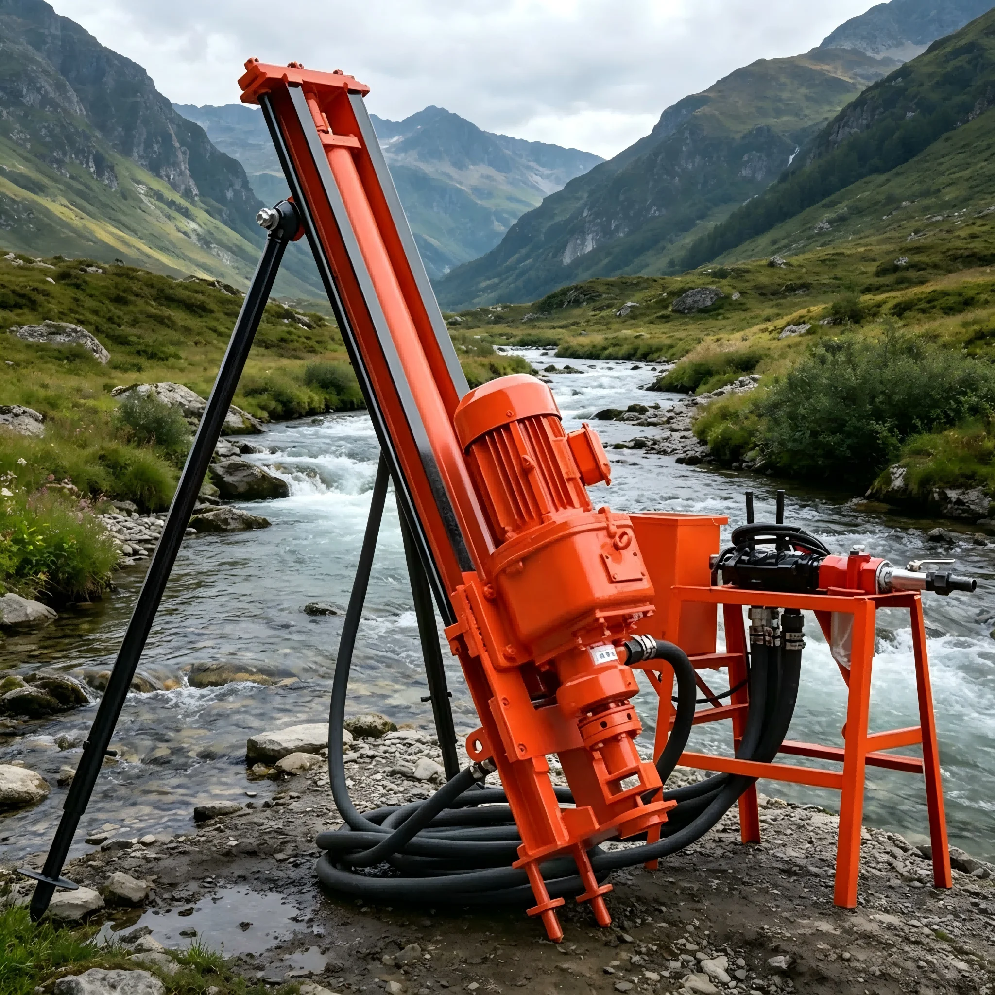 Customized 40m Multi-Angle Pneumatic DTH Drilling Rig  Compact Lightweight High Torque Rock Drilling Machine
