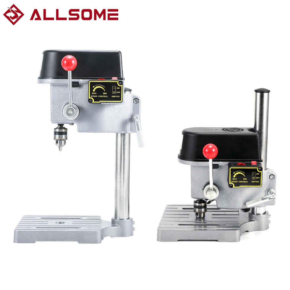 ALLSOME 220V 340W Electric Drill Stand Mini Table Top Bench Drill Stand Holder DIY Bracket Fixed Frame