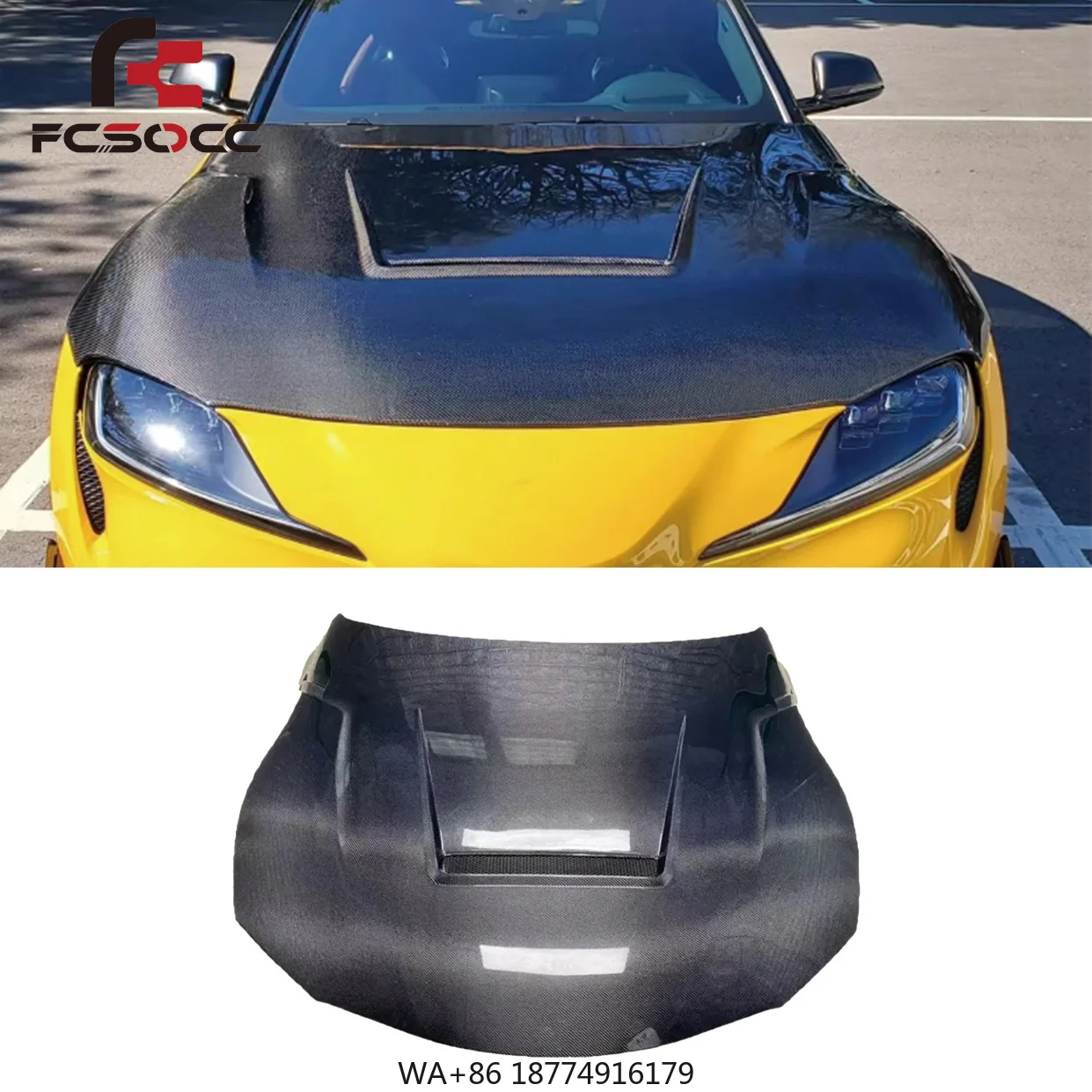 

For Supra A90 A91 MK5 2019-2023 Carbon Fiber Front Bumper Hood Bonnet Cover Car Auto Parts Accessories
