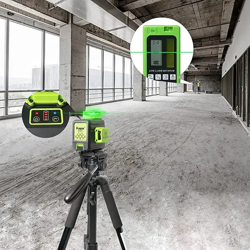 Huepar B03CG Green Laser Level 3D Digital Multi 12 Lines 360 Rotary Pulse Mode Outdoor