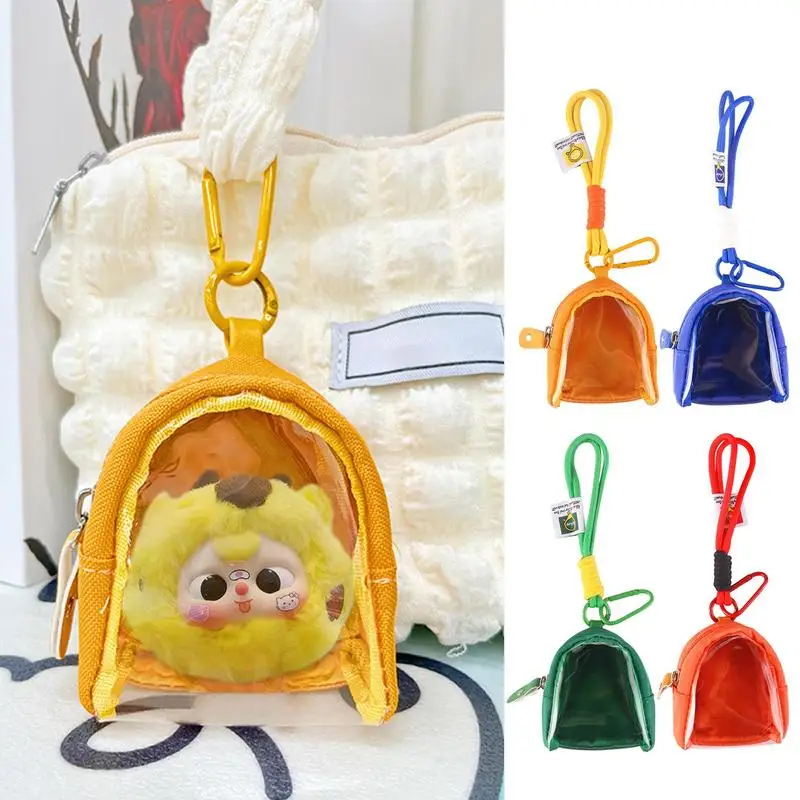 Sac transparent pour figurine portable, vitrine à collectionner, anti-poussière, vitrine à collectionner, étui de transport pour poupées avec fermeture éclair